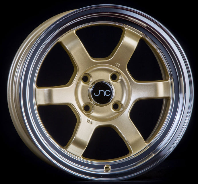 JNC013 | Gold Machined Lip | 15x8 | 4x100 | +20mm | CB: 73.1