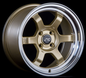 JNC013 | Gold Machined Lip | 15x8 | 4x100 | +20mm | CB: 73.1