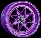 JNC025 | Candy Purple Gold Rivets | 15x8 | 4x100 | +25mm | CB: 73.1