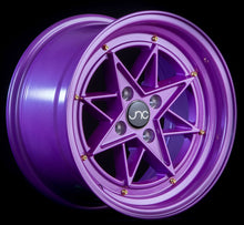 JNC025 | Candy Purple Gold Rivets | 15x8 | 4x100 | +25mm | CB: 73.1