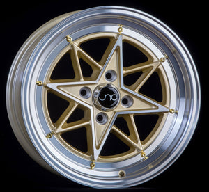 JNC025 | GOLD Machined Face Gold Rivets | 15x8 | 4x100 | +25mm | CB: 73.1