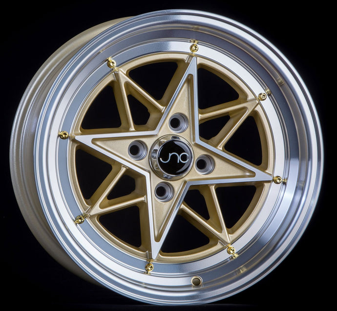 JNC025 | GOLD Machined Face Gold Rivets | 15x8 | 4x100 | +25mm | CB: 73.1