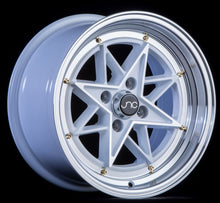 JNC025 | White Machined Face Gold Rivets | 15x8 | 4x100 | +25mm | CB: 73.1