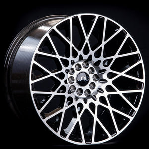 JNC039 | Black Machines Face | 18x9.5 | 5x114.3 | +35mm | CB: 73.1