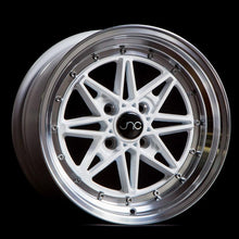 JNC002 | White Machined Lip | 15x8 | 4x100 | +25mm | CB: 73.1