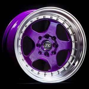 JNC010 | Candy Purple Machined Lip | 16x9 | 4x100/114.3 | +15mm | CB: 73.1