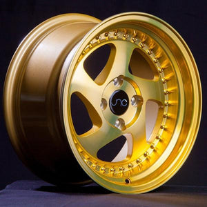 JNC034 | Transparent Gold Gold Rivets | 15x8 | 4x100 | +20mm | CB: 73.1