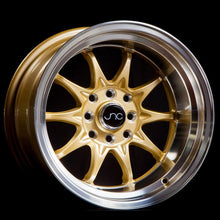 JNC003 | Gold Machined Lip | 15x8 | 4x100/4x114.3 | +0mm | CB: 73.1