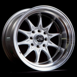 JNC003 | Silver Machined Lip | 15x8 | 4x100/4x114.3 | +0mm | CB: 73.1
