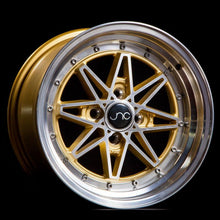 JNC002 | Gold Machined Face | 15x8 | 4x100 | +25mm | CB: 73.1