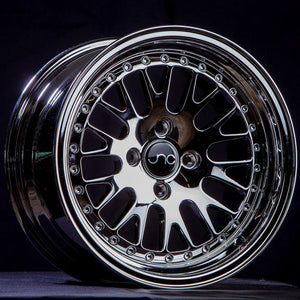 JNC001 | Black Chrome | 15x8 | 4x100 | +25mm | CB: 73.1