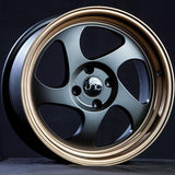 JNC034 | Matte Black Bronze Lip | 17x9 | 5x114.3 | +25mm | CB: 73.1