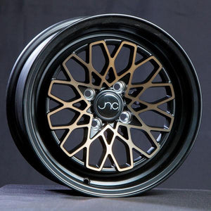JNC040 | Matte Black Bronze Face | 15x8 | 4x100 | +25mm | CB: 73.1