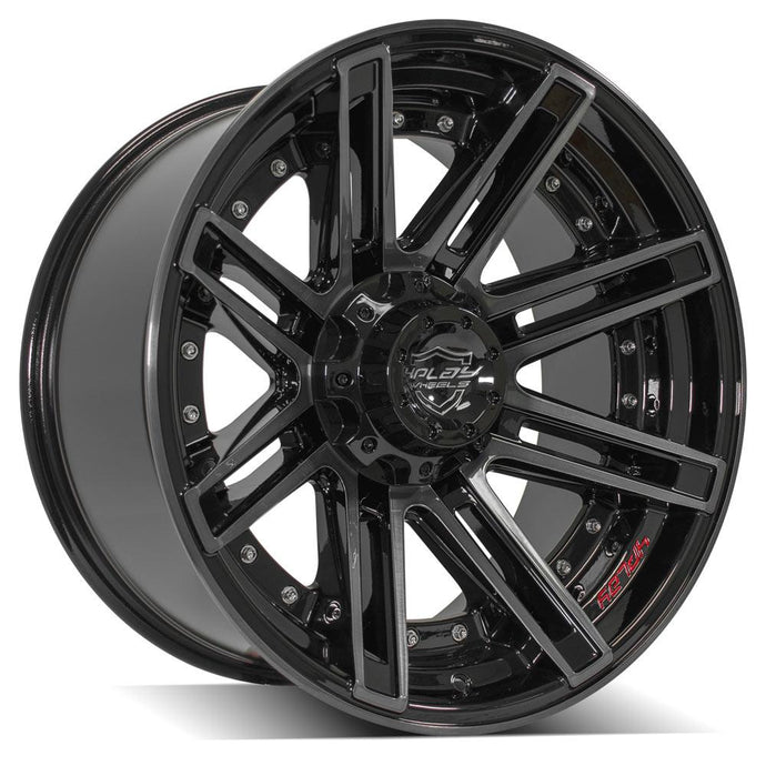 Gen2 4P08 | Gloss Black w/ Brushed Face & Tinted Clear | 20x10 | 6x135/6x139.7 | -18mm