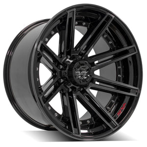 Gen2 4P08 | Gloss Black w/ Brushed Face & Tinted Clear | 22x12 | 8x180 | -44mm
