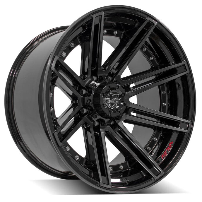 Gen2 4P08 | Gloss Black w/ Brushed Face & Tinted Clear | 22x12 | 8x180 | -44mm