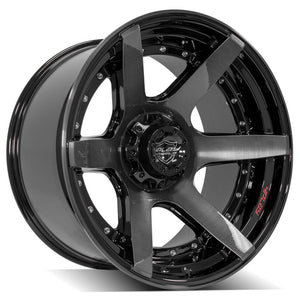 Gen2 4P60 | Gloss Black w/ Brushed Face & Tinted Clear | 22x12 | 5x127/5x139.7 | -44mm