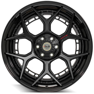4PF6 | Matte Black Center w/ Gloss Black Barrel | 22x10 | 6x135/6x139.7 | -18mm