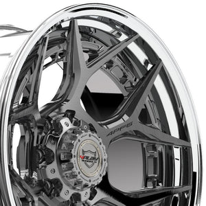 4PF6 | Brushed w/ Tinted Clear Center & Polished Barrel | 22x10 | 8x180 | -18mm