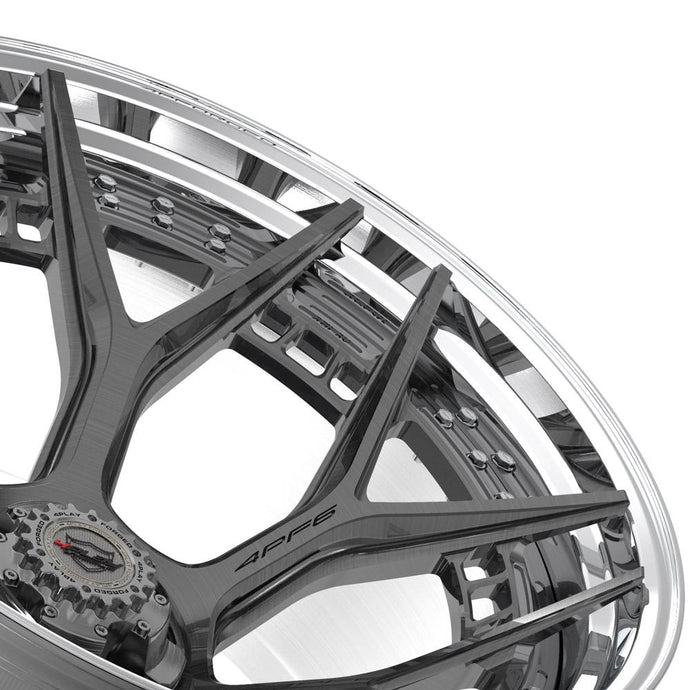 4PF6 | Brushed w/ Tinted Clear Center & Polished Barrel | 24x14 | 5x127/5x139.7 | -76mm