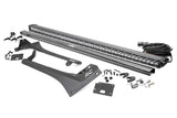 Jeep 50-inch Straight LED Light Bar Upper Windshield Kit w/ Single-Row Chrome Series LED (20-21 Gladiator JT, 18-21 Wrangler JL)