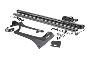 Jeep 50-inch Straight LED Light Bar Upper Windshield Kit w/ Single-Row Black Series LED (20-21 Gladiator JT, 18-21 Wrangler JL)