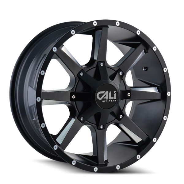 BUSTED 9100 | SATIN BLACK/MILLED SPOKES | 8x165.1/8x170 | 20X9 | 0mm