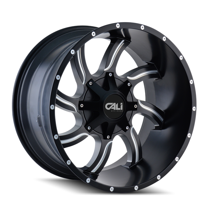 TWISTED 9102 | SATIN BLACK/MILLED SPOKES | 5x127/5x139.7 | 22X12 | -44mm