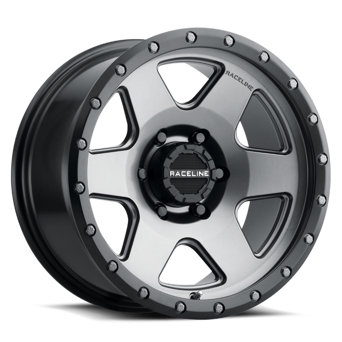 Boost | 17x8 | Gunmetal Gray with a Black Simulated Beadlock | 6x120 | +35mm