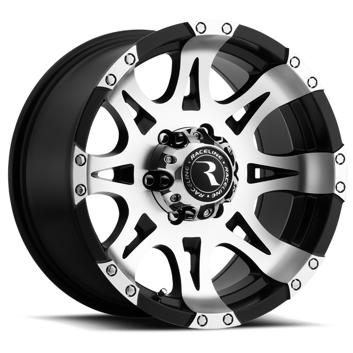 Raptor | 17x9 | Black with Machined Spoke Faces and Lip Accents | 8x170 | -12mm