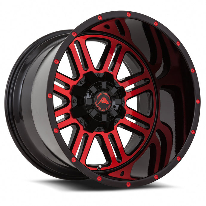 A106 | Black Machine Face Red Tint | 20x14 | 8x170 | -76mm