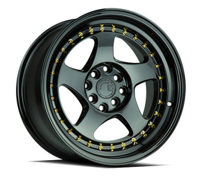 AH01 | Full Gloss Black ( Gold Rivet) | 15x8 | 4x100/114.3 | +20mm | CB73.1