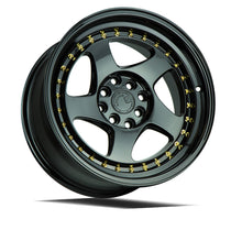 AH01 | Full Gloss Black ( Gold Rivet) | 15x8 | 4x100/114.3 | +20mm | CB73.1