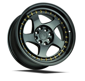 AH01 | Full Gloss Black ( Gold Rivet) | 15x8 | 4x100/114.3 | +20mm | CB73.1