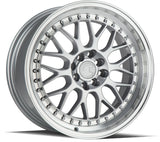 AH02 | Silver w/ Machined Lip | 17x8 | 4x100/114.3 | +35mm | CB73.1