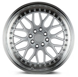 AH02 | Silver w/ Machined Lip | 17x8 | 4x100/114.3 | +35mm | CB73.1