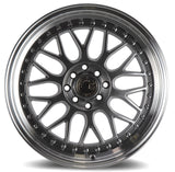 AH02 | Hyper Black w/ Machined Lip | 17x8 | 4x100/114.3 | +35mm | CB73.1
