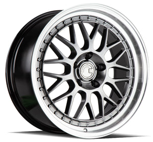 AH02 | Hyper Black w/ Machined Lip | 18x8.5 | 5x114.3 | +35mm | CB73.1