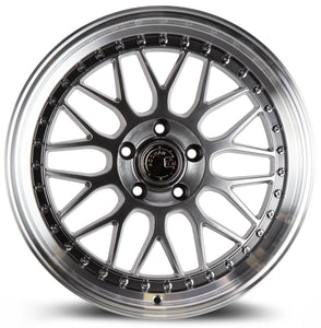AH02 | Hyper Black w/ Machined Lip | 18x8.5 | 5x114.3 | +35mm | CB73.1