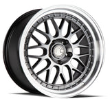 AH02 | Hyper Black w/ Machined Lip | 18x9.5 | 5x100 | +35mm | CB73.1