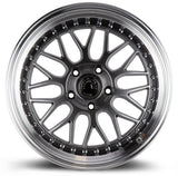 AH02 | Hyper Black w/ Machined Lip | 18x9.5 | 5x114.3 | +30mm | CB73.1