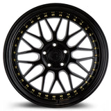 AH02 | Gloss Black ( Gold Rivet) | 19x11 | 5x114.3 | +15mm | CB73.1