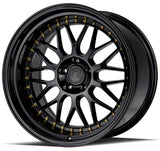 AH02 | Gloss Black ( Gold Rivet) | 19x11 | 5x114.3 | +15mm | CB73.1