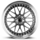 AH02 | Hyper Black w/ Machined Lip | 19x11 | 5x114.3 | +15mm | CB73.1