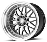 AH02 | Hyper Black w/ Machined Lip | 19x11 | 5x114.3 | +15mm | CB73.1