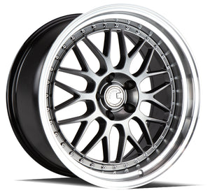 AH02 | Hyper Black w/ Machined Lip | 19x9.5 | 5x114.3 | +12mm | CB73.1