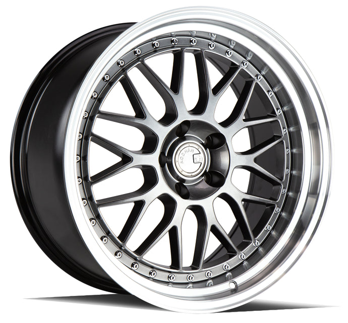 AH02 | Hyper Black w/ Machined Lip | 19x9.5 | 5x114.3 | +22mm | CB73.1