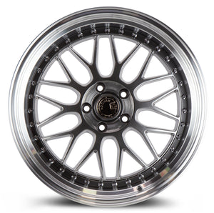 AH02 | Hyper Black w/ Machined Lip | 19x9.5 | 5x114.3 | +22mm | CB73.1