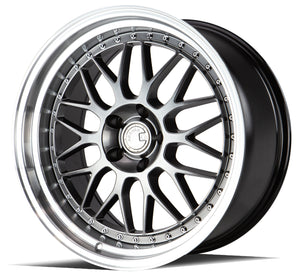AH02 | Hyper Black w/ Machined Lip | 19x9.5 | 5x114.3 | +22mm | CB73.1