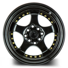 AH03 | Full Golss Black ( Gold Rivet) | 16x8 | 4x100/114.3 | +15mm | CB73.1